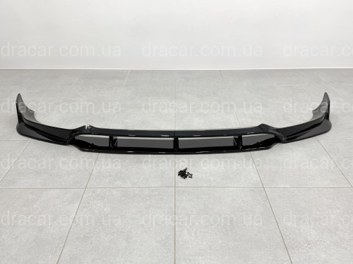 Юбка переднього бампера M paket Paradigm Black Knight для BMW X6 G06 2018-2022, колір чорний глянець артикул 9655