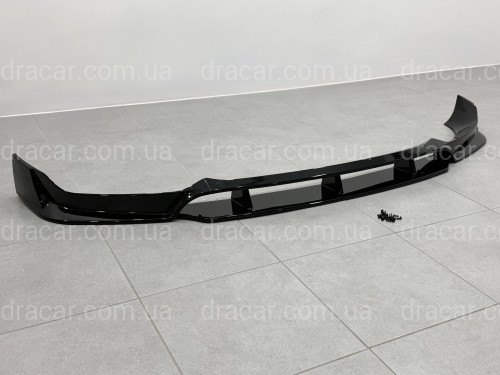 Юбка переднього бампера M paket Paradigm Black Knight для BMW X6 G06 2018-2022, колір чорний глянець артикул 9655