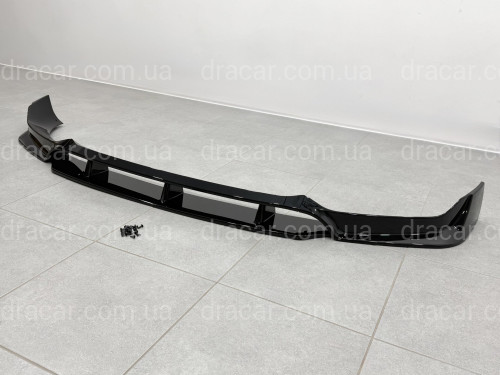 Юбка переднього бампера M paket Paradigm Black Knight для BMW X6 G06 2018-2022, колір чорний глянець артикул 9655