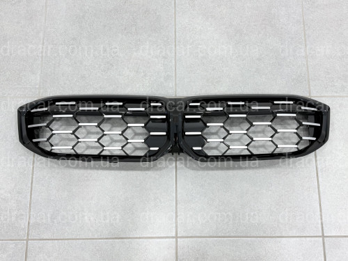 Решітка радіатора соти Black / Silver BMW 3 series G20 G21 LCI 2022+ 51135A35800 артикул 3353