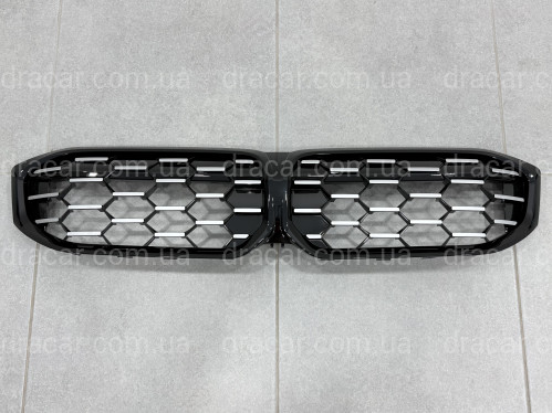 Решітка радіатора соти Black / Silver BMW 3 series G20 G21 рестайлінг 2022+ 51135A357F9 артикул 2969