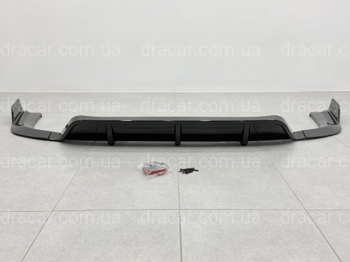 Накладки дифузора заднього бампера Paradigma BMW X6 F16 2013-2018, чорний глянець артикул 9633