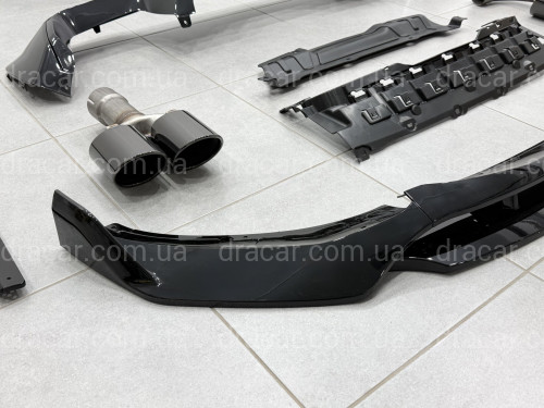 Комплект обвісу M-Performance (юбка, дифузор, леза, спойлер, труби) для BMW X3 G01 2018-2021, колір чорний глянець артикул 9608