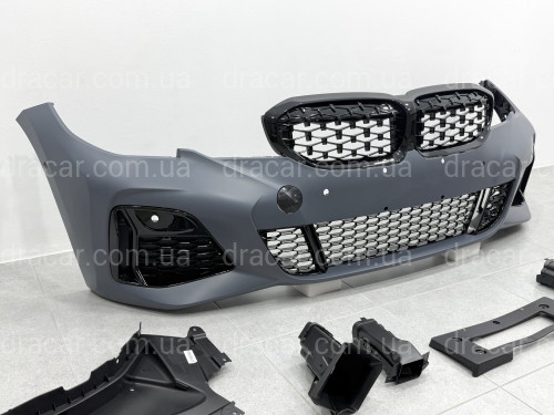 Бампер передній з решіткою M340i Shadowline BMW 3 series G20 2018-2022 артикул 10165