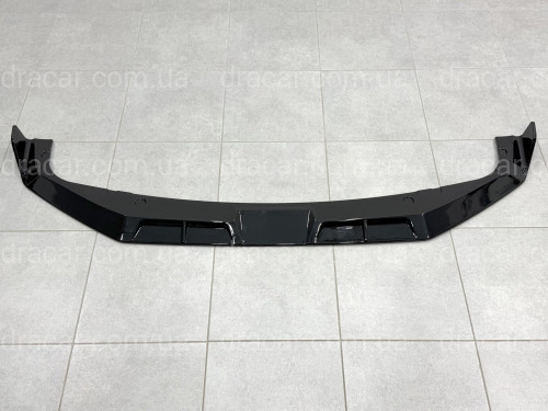 Спідниця накладка переднього бампера BMW X5M G05 F95 2023+ ABS пластик, чорний глянець артикул 10170