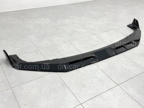 Спідниця накладка переднього бампера BMW X5M G05 F95 2023+ ABS пластик, чорний глянець артикул 10170