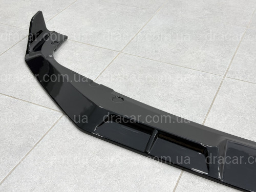 Спідниця накладка переднього бампера BMW X5M G05 F95 2023+ ABS пластик, чорний глянець артикул 10170