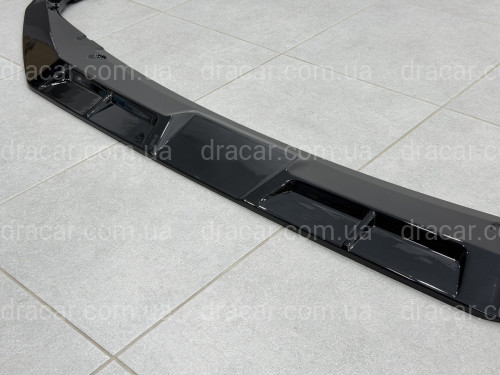 Спідниця накладка переднього бампера BMW X5M G05 F95 2023+ ABS пластик, чорний глянець артикул 10170