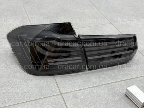 Задні LED ліхтарі стиль CSL для BMW 3 series F30 2012-2018 димчасті, комплект 4шт. артикул 10115