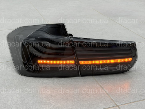 Задні LED ліхтарі стиль CSL для BMW 3 series F30 2012-2018 димчасті, комплект 4шт. артикул 10115