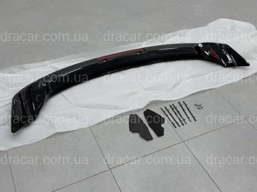Спойлер зі стопом для Honda Civic 2021-, ABS пластик, колір чорний глянць артикул 9598
