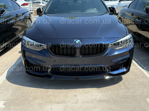 Юбка переднього бампера M4 CS для BMW 4 series F32 F33 F36 ABS пластик, чорний глянець артикул 9619