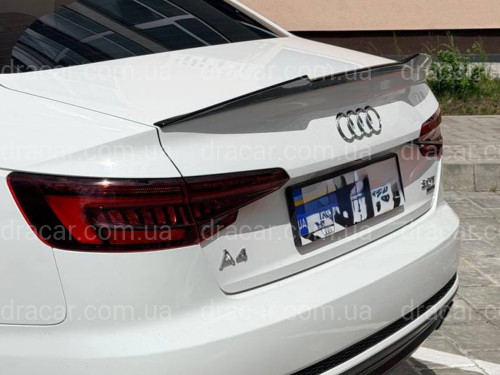 Спойлер ліп стиль M4 для Audi A4 B9 2015-2023 ABS пластик, колір чорний глянець артикул 9114