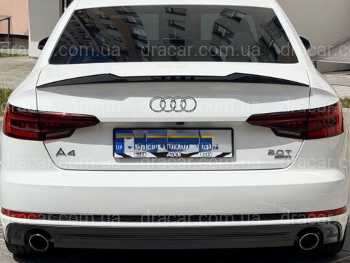 Спойлер ліп стиль M4 для Audi A4 B9 2015-2023 ABS пластик, колір чорний глянець артикул 9114