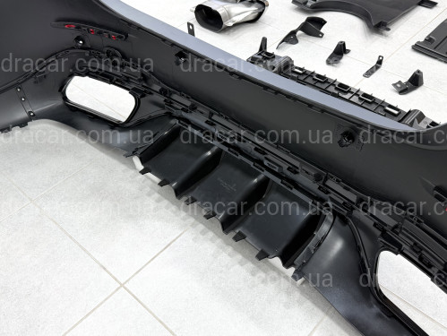 Задній бампер з насадками у зборі AMG C63 Mercedes C-class W206 2021+ артикул 10208