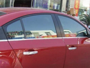 Молдінги вікна нижні Chevrolet Cruze седан 2009-2015 (нержавіюча сталь) комплект 6шт.