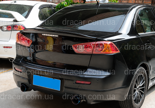 Спойлер ліп багажника Lancer X 2007-2015 ABS пластик, колір чорний глянець артикул 9464