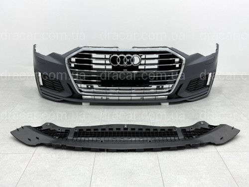 Бампер передній у зборі S-Line CHROME для Audi A6 C8 2018+ артикул 9365
