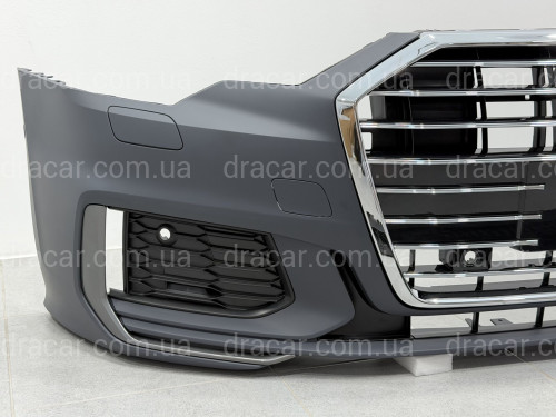 Бампер передній у зборі S-Line CHROME для Audi A6 C8 2018+ артикул 9365