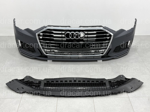 Бампер передній у зборі S-Line CHROME для Audi A6 C8 2018+ артикул 9365