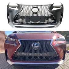 Бампер передній F-Sport Lexus NX 2014-2016 (бампер, спідниця, решітка, хром)