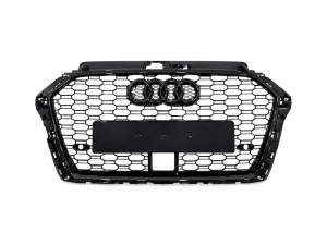 Решітка радіатора стиль RS3 BLACK ПІД РАДАР для Audi A3 2017-2020