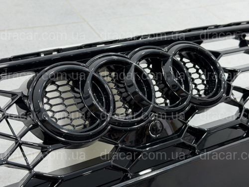 Решітка радіатора в стилі RS4 BLACK для Audi A4 2020-2023 артикул 10352