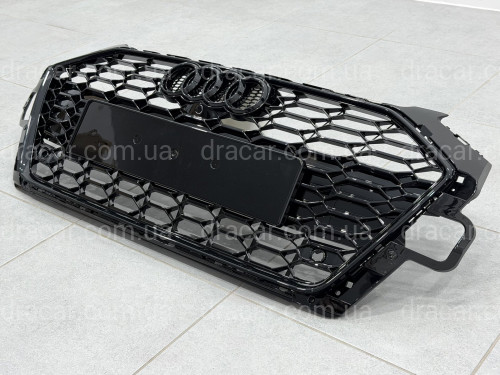 Решітка радіатора в стилі RS4 BLACK для Audi A4 2020-2023 артикул 10352