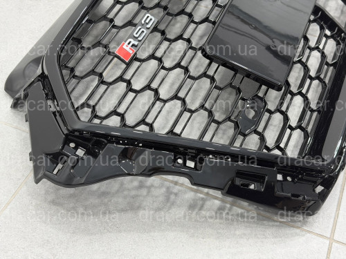 Решітка радіатора стиль RS3 BLACK ПІД РАДАР для Audi A3 2017-2020 артикул 10349