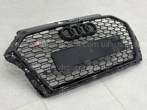Решітка радіатора стиль RS3 BLACK для Audi A3 2017-2020 артикул 10351
