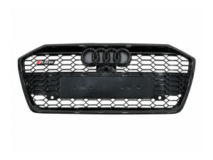 Решітка радіатора стиль RS6 BLACK для Audi A6 C8 2018+