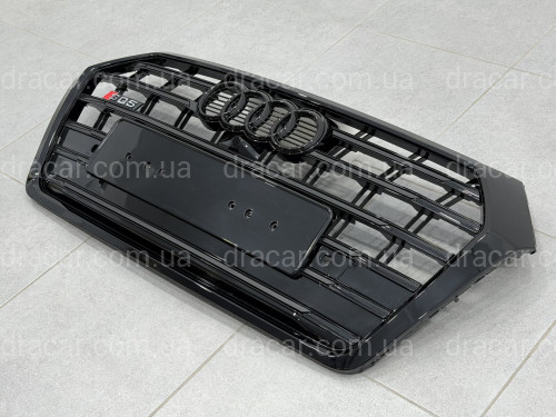 Решітка радіатора стиль SQ5 BLACK для Audi Q5 2017-2020 артикул 10560
