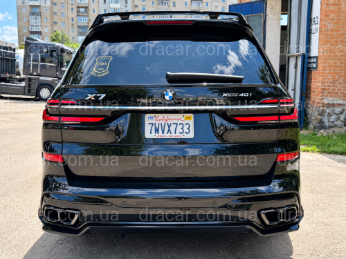 Спойлер на кришку багажника для BMW X7 G07 2019- ABS пластик, колір чорний глянець артикул 9757