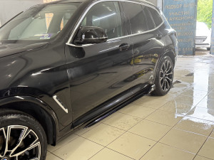 Леза під пороги Paradigma BMW X3 G01 X3M F97 / X4 G02 F98 2018-2024 2шт. ABS пластик, колір чорний глянець