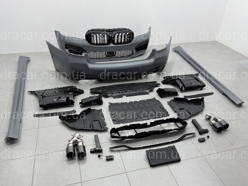 Комплект обвісу M5 F90 LCI BMW 5 series G30 2020+ (передній / задній бампер, пороги, насадки на труби, жалюзі, ніздрі) артикул 10574