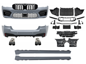 Комплект обвісу M5 F90 LCI BMW 5 series G30 2020+ (передній / задній бампер, пороги, насадки на труби, жалюзі, ніздрі)