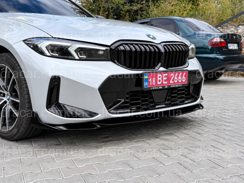 Обвіс накладка переднього бампера BMW 3 series G20 G21 LCI 2022+ чорний глянець артикул 8938