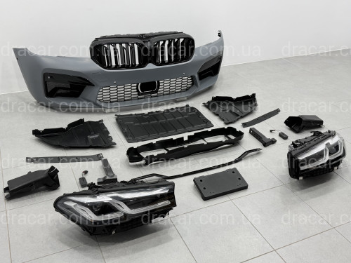 Комплект рестайлінгу передньої частини у стилі M5 LCI 2020+ для BMW 5 series G30 G31 2016-2020 з фарами BMW LED артикул 10631