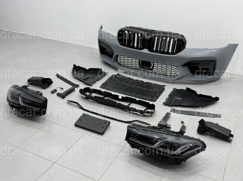 Комплект рестайлінгу передньої частини у стилі M5 LCI 2020+ для BMW 5 series G30 G31 2016-2020 з фарами Shadow Line артикул 10628