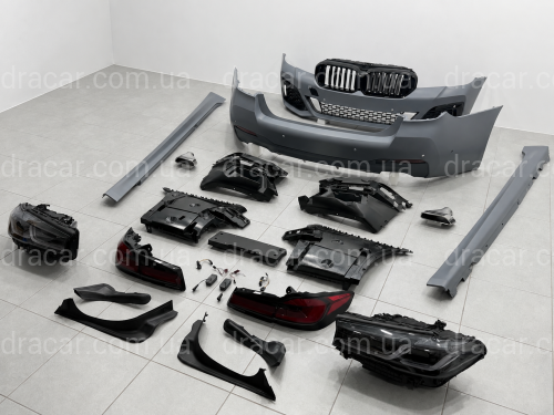 Комплект обвісу рестайлінг M paket LCI 2020+ для BMW 5 series G30 2016-2020 з фарами Shadow Line артикул 10662