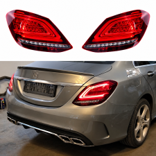 Задні LED ліхтарі рестайлінг 2019+ для Mercedes-Benz C-class W205 2015-2021 жовтий поворот