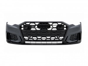 Бампер передній у зборі стиль S6 2024+ BLACK для Audi A6 C8 2018+