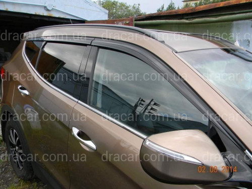 Дефлектори вікон Clover Hyundai Santa Fe 4 шт 2012- артикул 3849