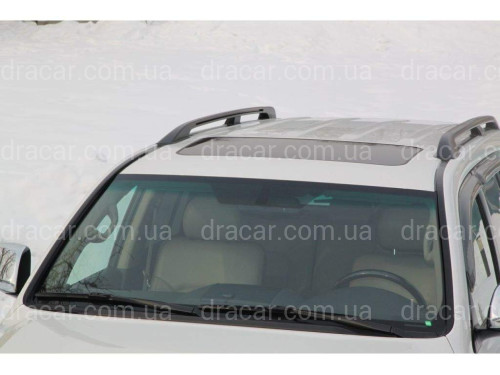 Рейлінги на дах Toyota Land Cruiser 200 2007-2021 якість оригіналу алюміній 2шт. колір чорний артикул 1476