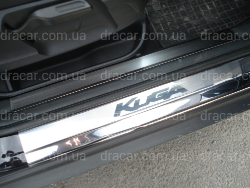 Накладки на пороги Ford Kuga 2008-2013 8 частин (нержавіюча сталь) артикул 1673