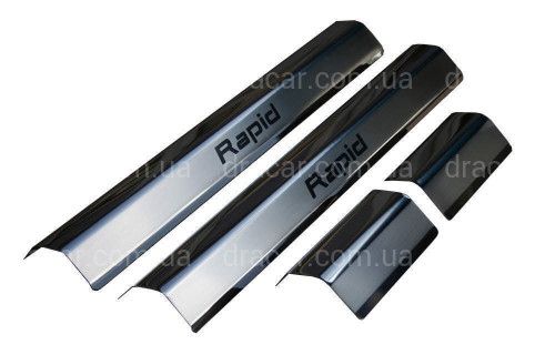 Накладки на пороги Skoda Rapid 2012- на пластик артикул 2699