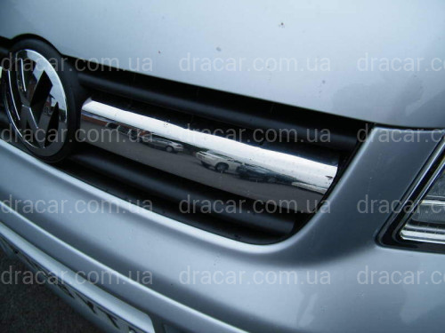 Хром накладка на решітку радіатора Volkswagen T5 Transporter 2003-2009 (нержавіюча сталь) 2шт. артикул 1034