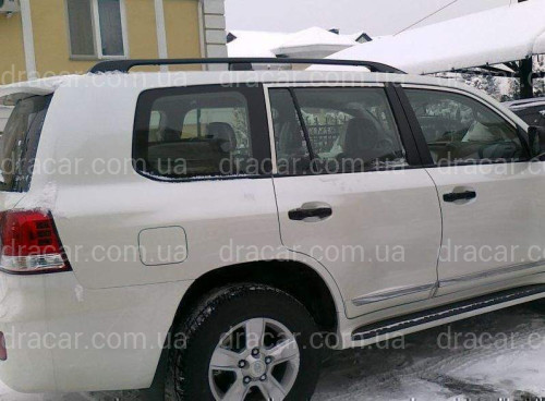 Рейлінги на дах Toyota Land Cruiser 200 2007-2021 якість оригіналу алюміній 2шт. колір чорний артикул 1476