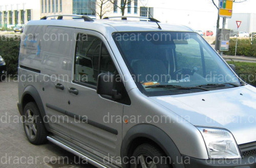 Рейлінги на дах із пластиковими кріпленнями Ford Transit Connect / Tourneo 2004-2014 КОРОТКА БАЗА, під хром (полірований алюміній) артикул 2241