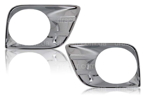 Хром накладки на передні протитуманні фари Toyota Land Cruiser Prado 150 2009-2013 артикул 3395